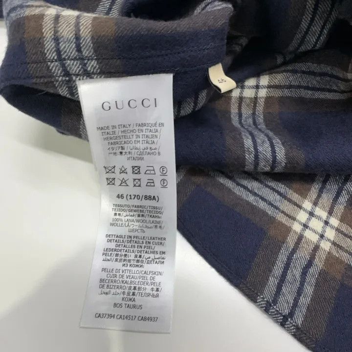 Gucci Gucci SS21 Navy Plaid Double G Shirt Size US M / EU 48-50 / 2 - 4 Thumbnail