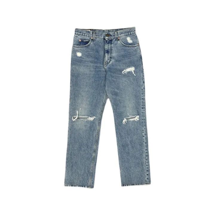 Gucci Gucci Distressed Loose-Fit Denim Pants Size US 33 - 2 Thumbnail