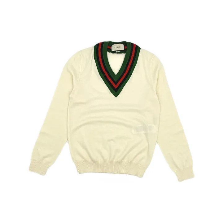 Gucci Gucci Wool Blend V-Neck Sweater for Men Size US S / EU 44-46 / 1 - 2 Thumbnail