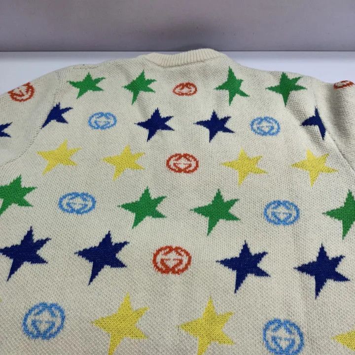 Gucci Gucci Star Print Wool Sweater for Men Size US S / EU 44-46 / 1 - 7 Thumbnail