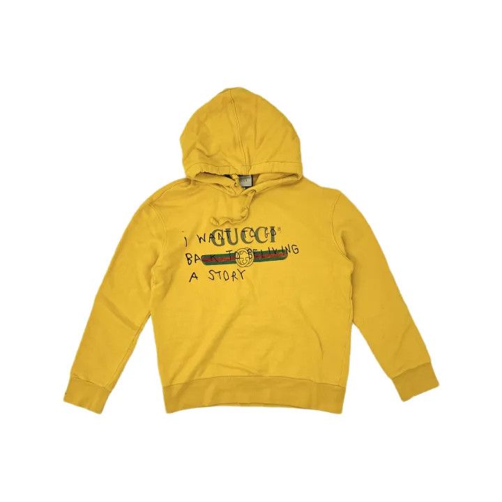 Gucci Gucci Yellow Hooded Sweatshirt with Logo Size US L / EU 52-54 / 3 - 2 Thumbnail