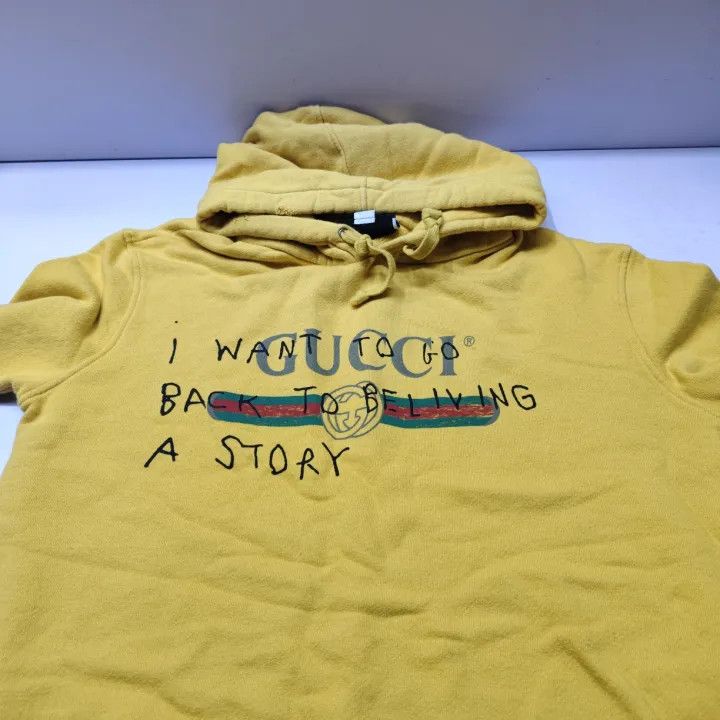 Gucci Gucci Yellow Hooded Sweatshirt with Logo Size US L / EU 52-54 / 3 - 12 Thumbnail