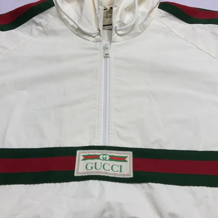 Gucci Gucci Half-Zip Logo Hooded Windbreaker Size US L / EU 52-54 / 3 - 11 Thumbnail