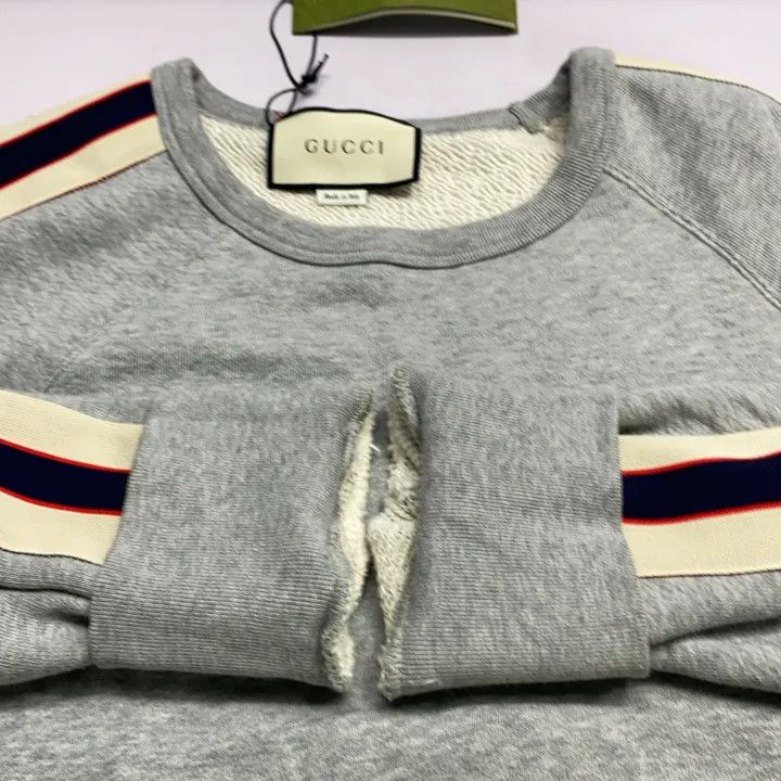 Gucci Gucci Gray Logo Long Sleeve Sweatshirt Size US L / EU 52-54 / 3 - 9 Thumbnail