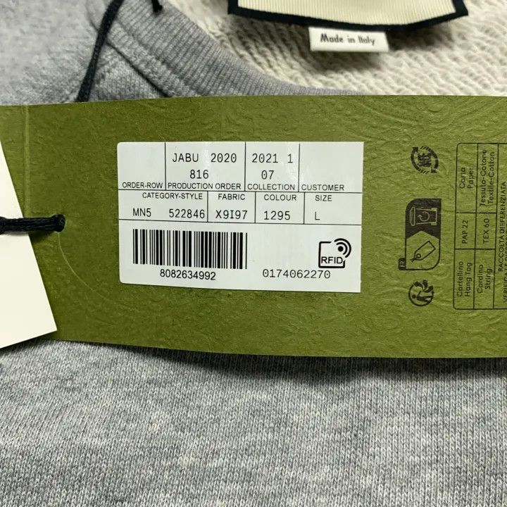 Gucci Gucci Gray Logo Long Sleeve Sweatshirt Size US L / EU 52-54 / 3 - 4 Thumbnail
