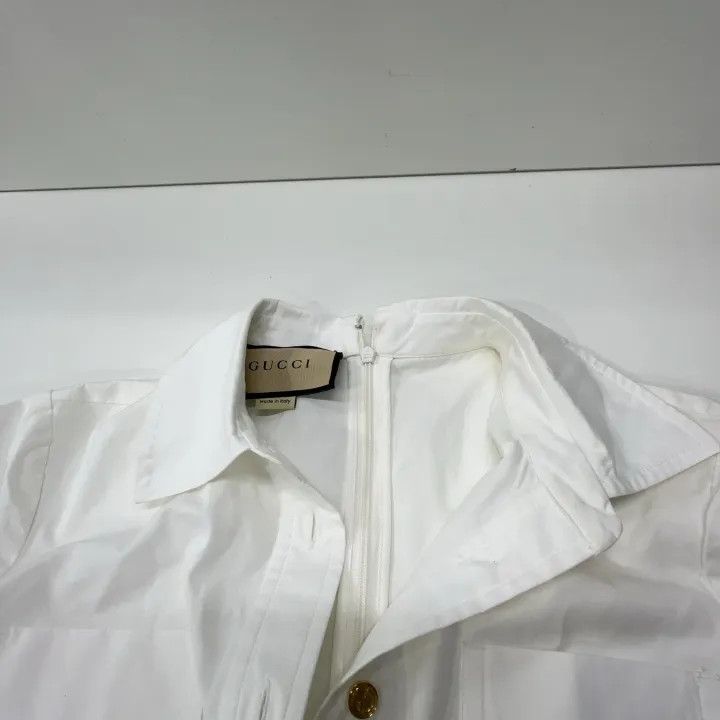 Gucci Gucci White Half Button Pleated Dress Size US 36 / EU 52 - 7 Thumbnail