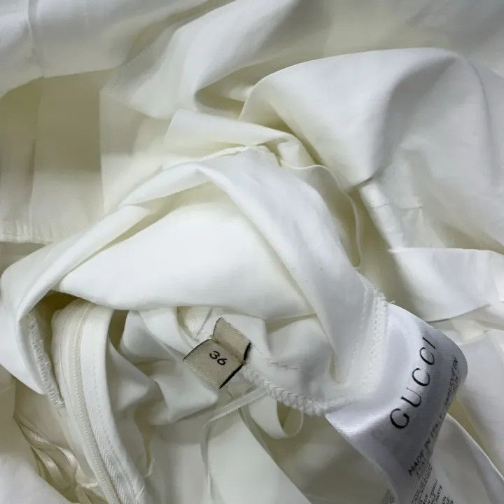 Gucci Gucci White Half Button Pleated Dress Size US 36 / EU 52 - 5 Thumbnail