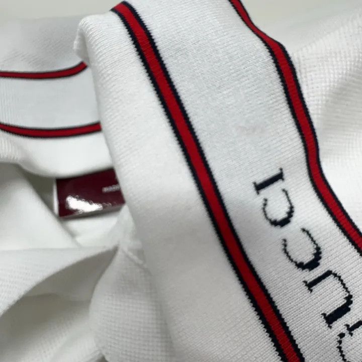 Gucci Gucci Lido Logo Embroidered Striped Polo Shirt Size US XL / EU 56 / 4 - 8 Thumbnail