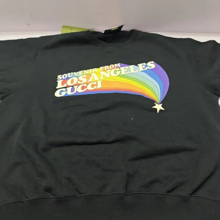 Gucci Gucci Black Long Sleeve Rainbow Sweatshirt Size US S / EU 44-46 / 1 - 9 Thumbnail