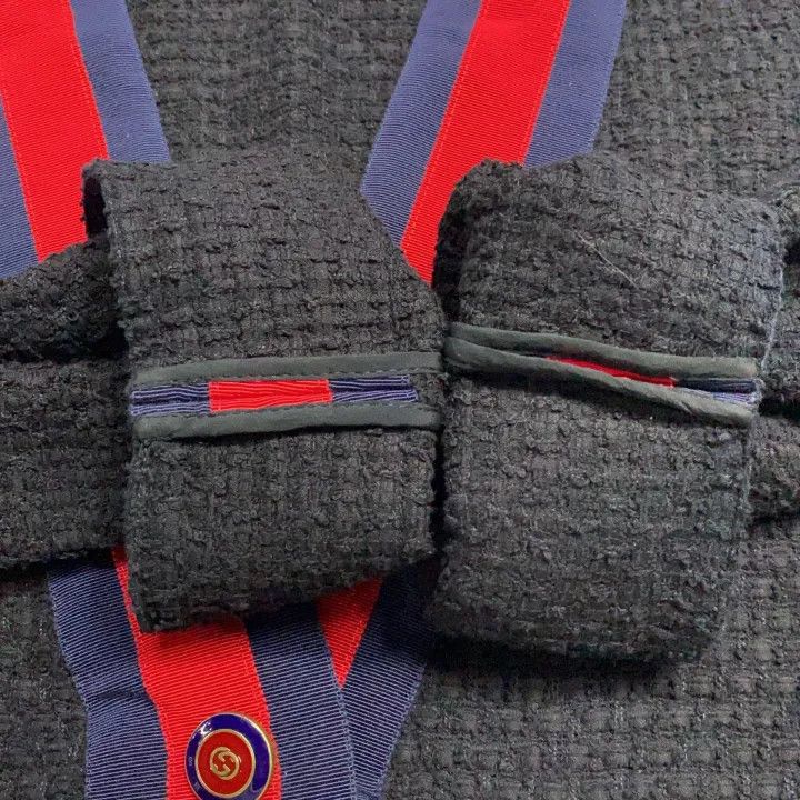 Gucci Gucci Black V-Neck Cardigan with Color Blocking Size US L / EU 52-54 / 3 - 7 Thumbnail