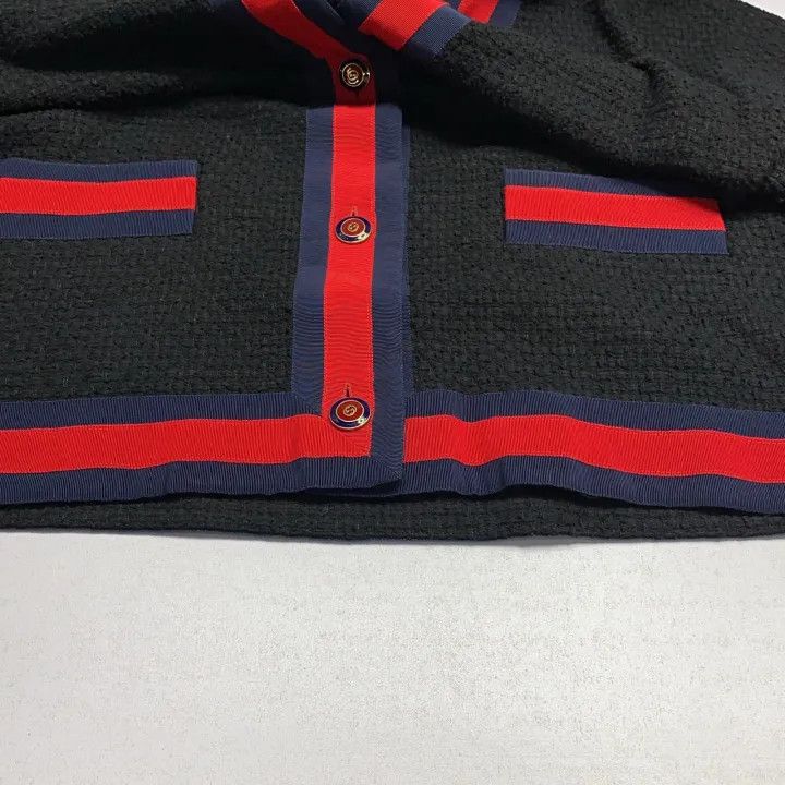 Gucci Gucci Black V-Neck Cardigan with Color Blocking Size US L / EU 52-54 / 3 - 10 Thumbnail