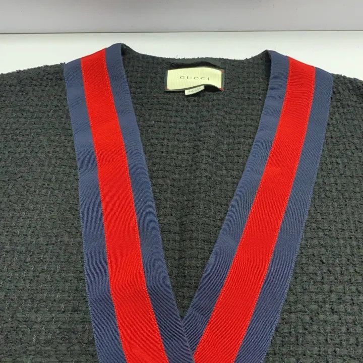 Gucci Gucci Black V-Neck Cardigan with Color Blocking Size US L / EU 52-54 / 3 - 8 Thumbnail
