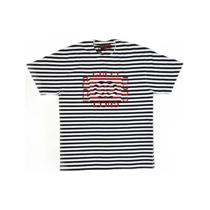 Gucci Gucci FW25 Lido Series Striped Cotton T-Shirt Size US S / EU 44-46 / 1 - 2 Thumbnail