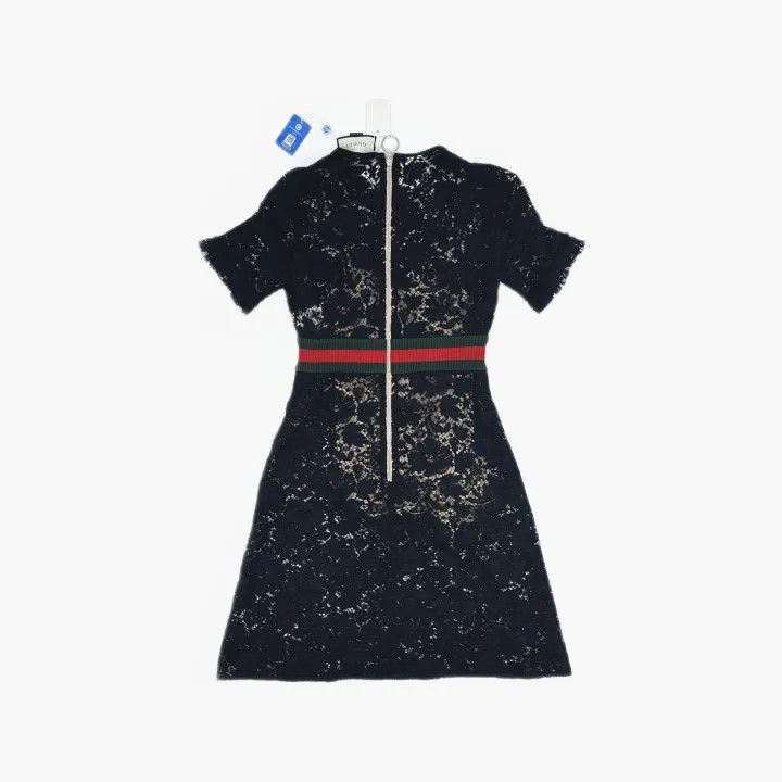 Gucci Gucci Black Lace Short Sleeve Dress Size US 38 / EU 54 - 3 Thumbnail