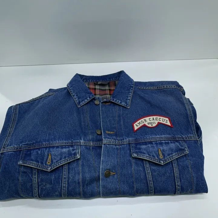 Gucci Gucci Denim Jacket with Logo Patch Size US XXL / EU 58 / 5 - 10 Thumbnail