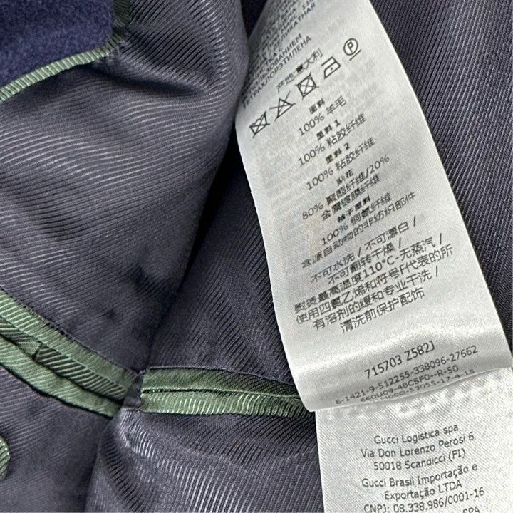 Gucci Gucci Double-Breasted Navy Coat for Men Size US L / EU 52-54 / 3 - 7 Thumbnail