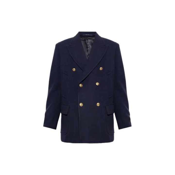 Gucci Gucci Double-Breasted Navy Coat for Men Size US L / EU 52-54 / 3 - 2 Thumbnail