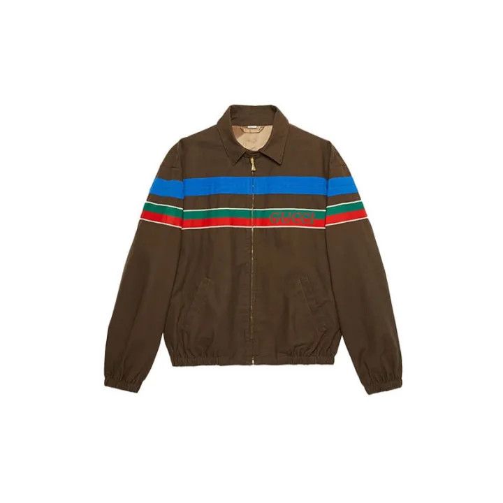 Gucci Gucci Striped Cotton Zip Jacket for Men Size US L / EU 52-54 / 3 - 2 Thumbnail