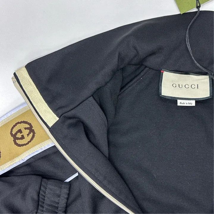 Gucci Gucci Black Logo Stripe Long Sleeve Jacket Size US M / EU 48-50 / 2 - 5 Thumbnail