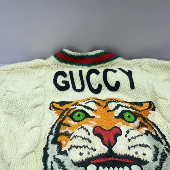 Gucci Gucci Cable Knit Cardigan with Letter Design Size US XS / EU 42 / 0 - 6 Thumbnail
