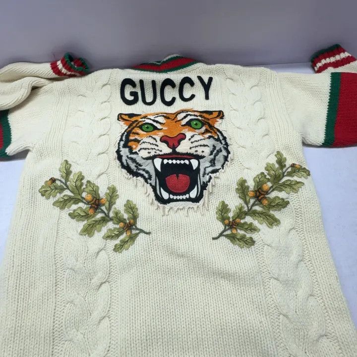 Gucci Gucci Cable Knit Cardigan with Letter Design Size US XS / EU 42 / 0 - 10 Thumbnail