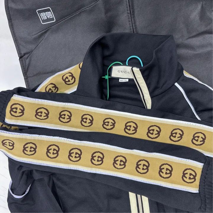 Gucci Gucci Black Logo Striped Long Sleeve Jacket Size US XXL / EU 58 / 5 - 5 Thumbnail