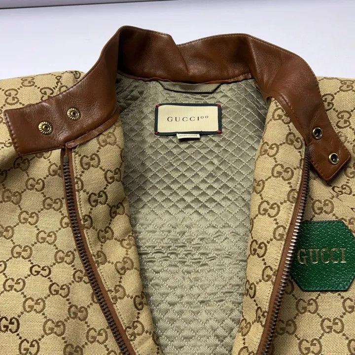 Gucci Gucci Brown Logo Print Zip Long Sleeve Jacket Size US M / EU 48-50 / 2 - 9 Thumbnail