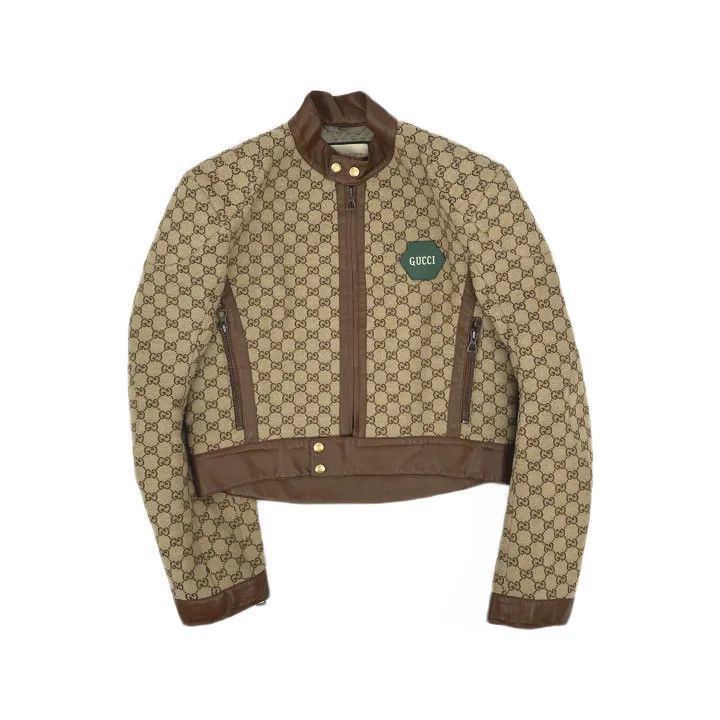 Gucci Gucci Brown Logo Print Zip Long Sleeve Jacket Size US M / EU 48-50 / 2 - 2 Thumbnail