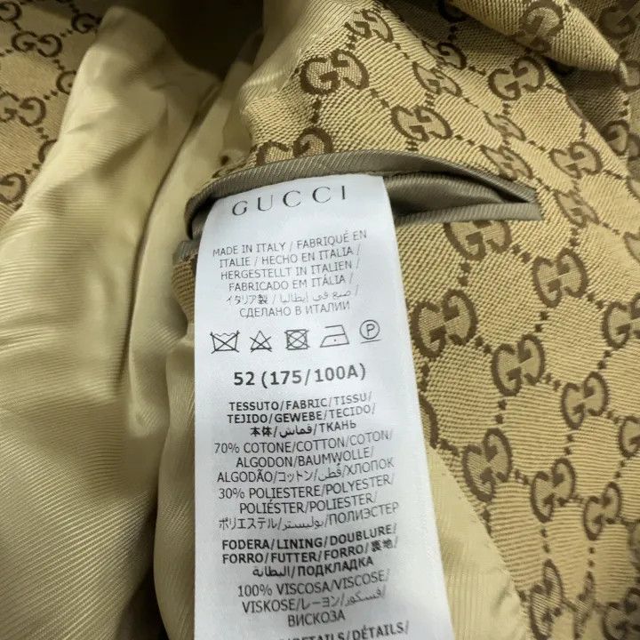 Gucci Gucci Logo Print Canvas Suit Jacket for Men Size US L / EU 52-54 / 3 - 3 Thumbnail
