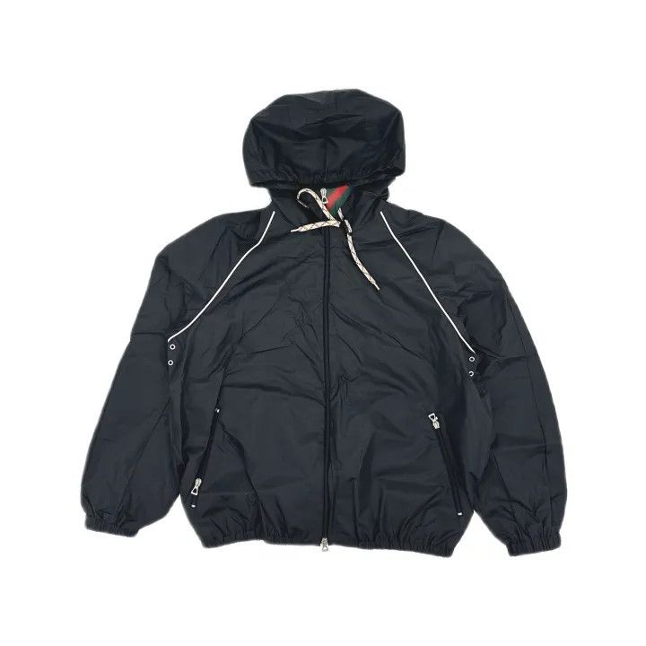 Gucci Gucci Men's Black Zip-Up Hooded Jacket Size US M / EU 48-50 / 2 - 2 Thumbnail