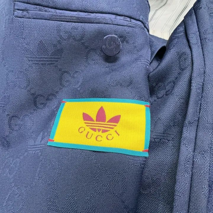 Gucci Gucci x Adidas Blue Double-Breasted Jacket Size US L / EU 52-54 / 3 - 6 Thumbnail