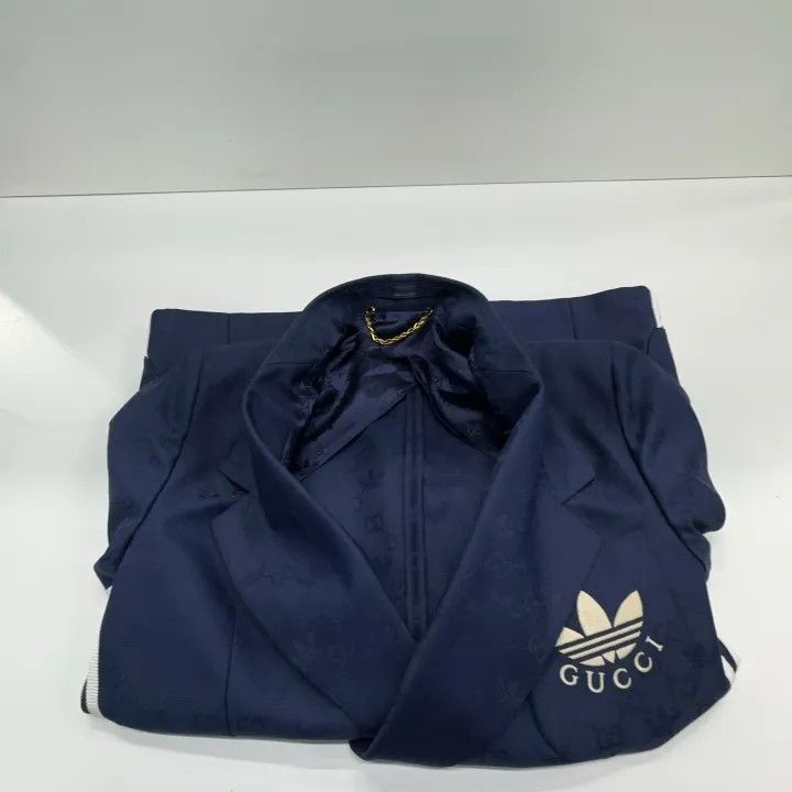 Gucci Gucci x Adidas Blue Double-Breasted Jacket Size US L / EU 52-54 / 3 - 10 Thumbnail