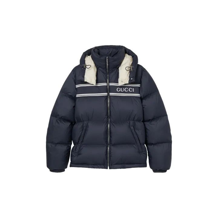 Gucci Gucci Navy Puffer Jacket with Detachable Hood Size US M / EU 48-50 / 2 - 2 Thumbnail