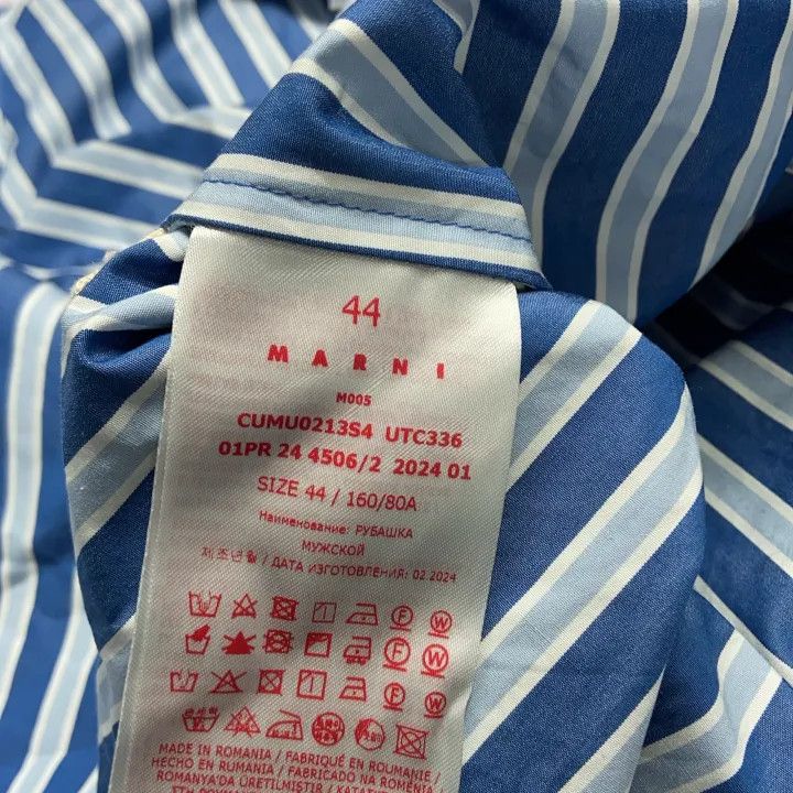 Marni Marni Embroidered Striped Short Sleeve Shirt Size US M / EU 48-50 / 2 - 4 Thumbnail
