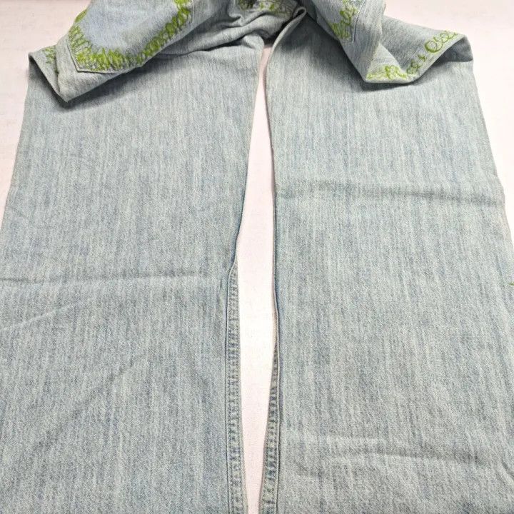 Marni Marni Green Graffiti Embroidered Straight Leg Jeans Size US 32 / EU 48 - 11 Thumbnail