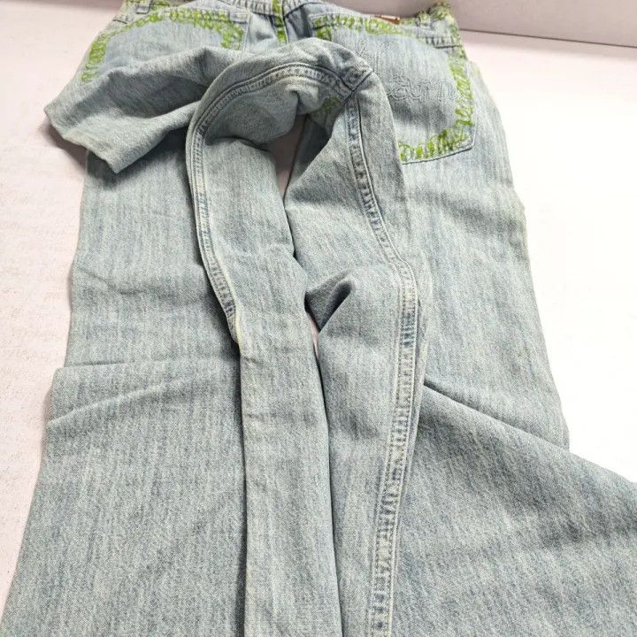 Marni Marni Green Graffiti Embroidered Straight Leg Jeans Size US 32 / EU 48 - 13 Thumbnail