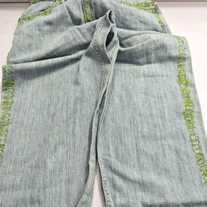 Marni Marni Green Graffiti Embroidered Straight Leg Jeans Size US 32 / EU 48 - 7 Thumbnail