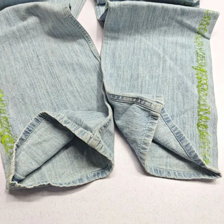 Marni Marni Green Graffiti Embroidered Straight Leg Jeans Size US 32 / EU 48 - 9 Thumbnail