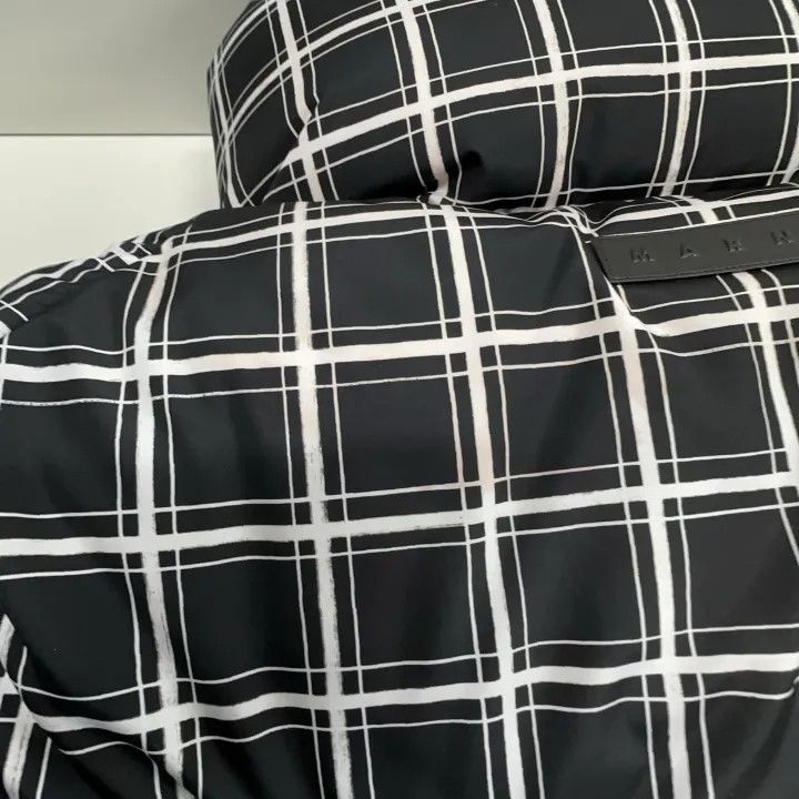 Marni MARNI Black Checked Oversized Down Jacket Size US L / EU 52-54 / 3 - 8 Thumbnail