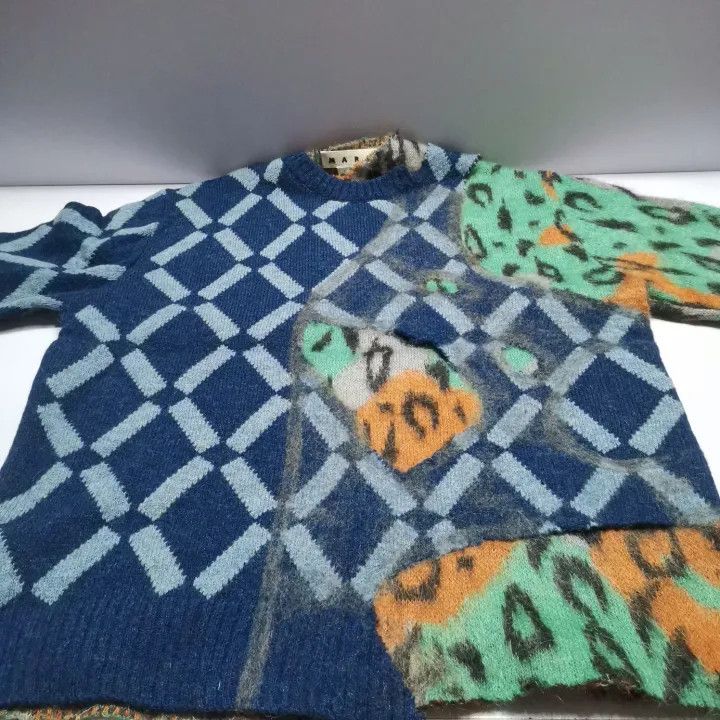 Marni Marni Patterned Knit Long Sleeve Sweater Size US L / EU 52-54 / 3 - 8 Thumbnail