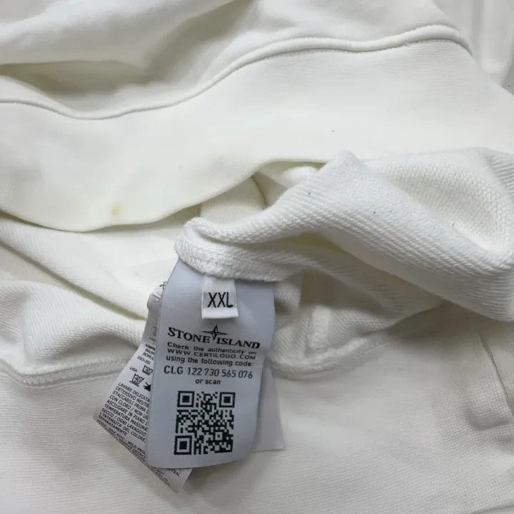 Stone Island Stone Island White Logo Crewneck Sweatshirt Size US XXL / EU 58 / 5 - 5 Thumbnail
