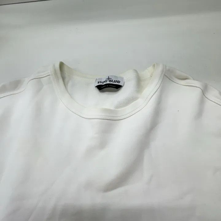 Stone Island Stone Island White Logo Crewneck Sweatshirt Size US XXL / EU 58 / 5 - 6 Thumbnail