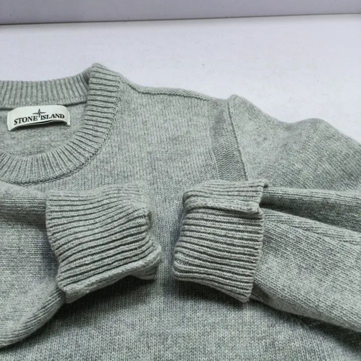 Stone Island Stone Island Grey Wool Crewneck Sweater Size US L / EU 52-54 / 3 - 9 Thumbnail
