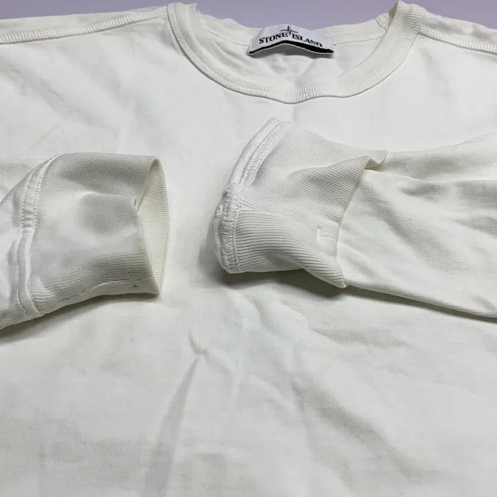 Stone Island Stone Island White Fleece Crewneck with Badge Size US S / EU 44-46 / 1 - 7 Thumbnail
