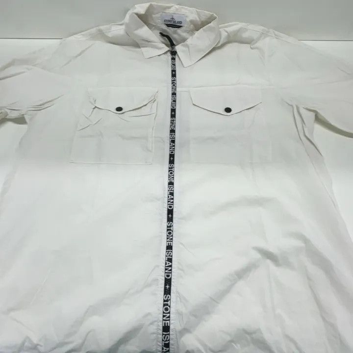 Stone Island Stone Island White Zip-Up Jacket for Men Size US XXL / EU 58 / 5 - 10 Thumbnail
