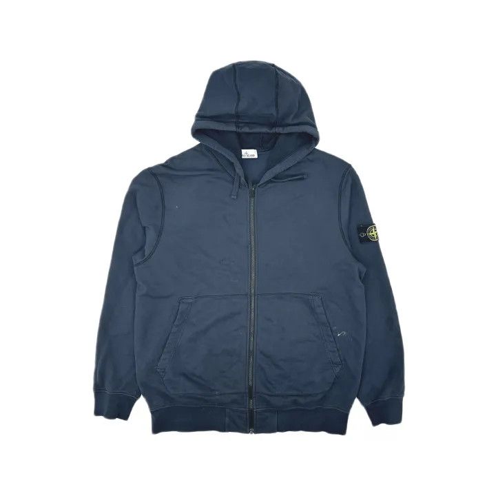 Stone Island Stone Island Blue Hooded Zip Jacket Size US XXL / EU 58 / 5 - 2 Thumbnail