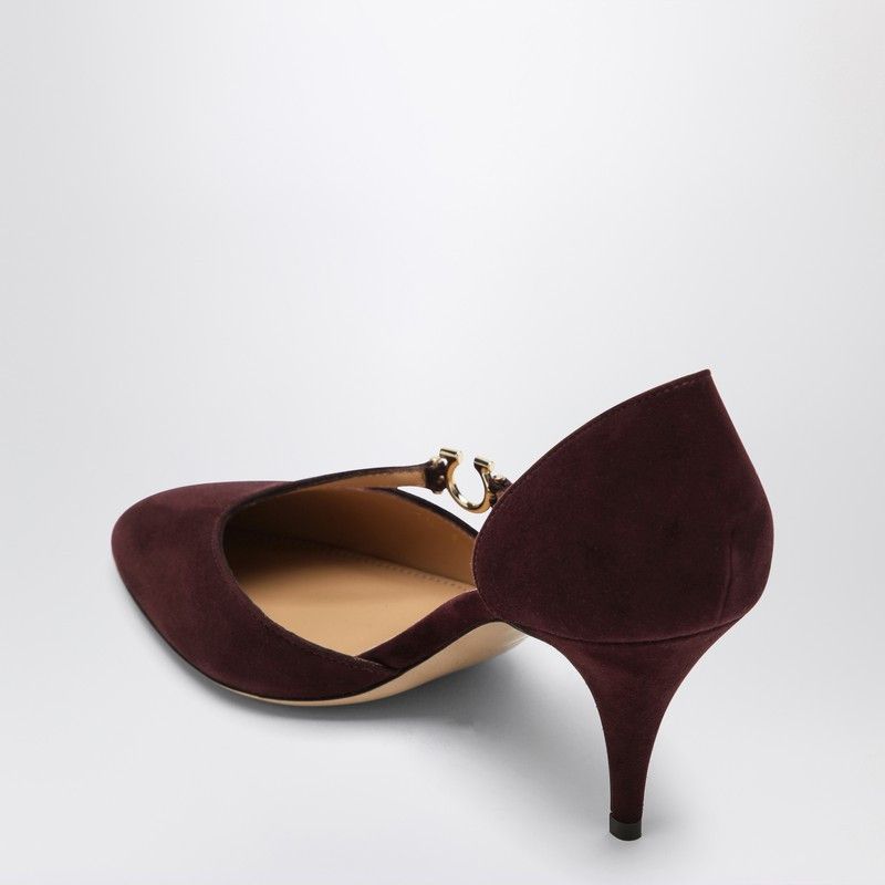 Salvatore Ferragamo Ferragamo Pumps With Gancini Detail Dark Barolo Size US 8.5 / IT 38.5 - 2 Thumbnail