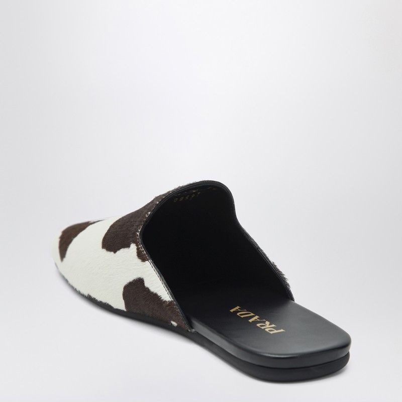 Prada Prada White/Dark Brown Mules With Animal Print Size US 6 / IT 36 - 2 Thumbnail