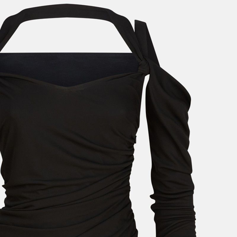 The Attico The Attico Black Midi Dress In Viscose Crêpe Size M / US 6-8 / IT 42-44 - 2 Thumbnail
