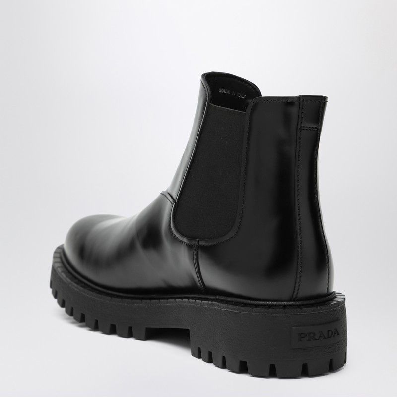Prada Prada Black Leather Ankle Boot Size US 11 / EU 44 - 2 Thumbnail
